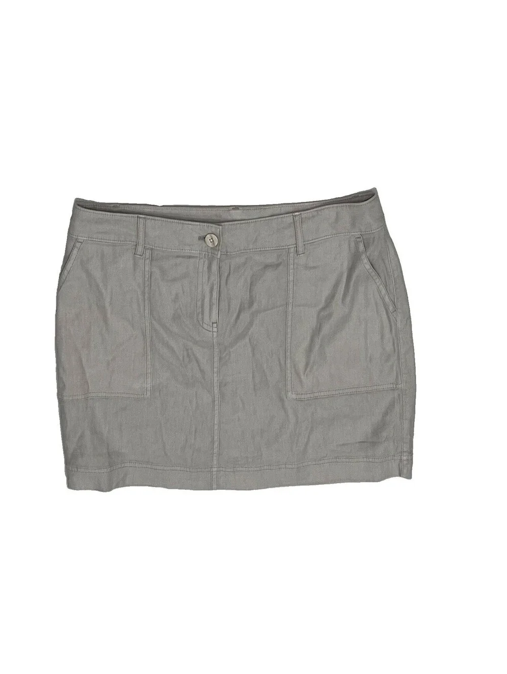 Tommy Bahama Linen Blend Mini Skirt Women’s 6 Beige Khaki Utility Coastal Resort